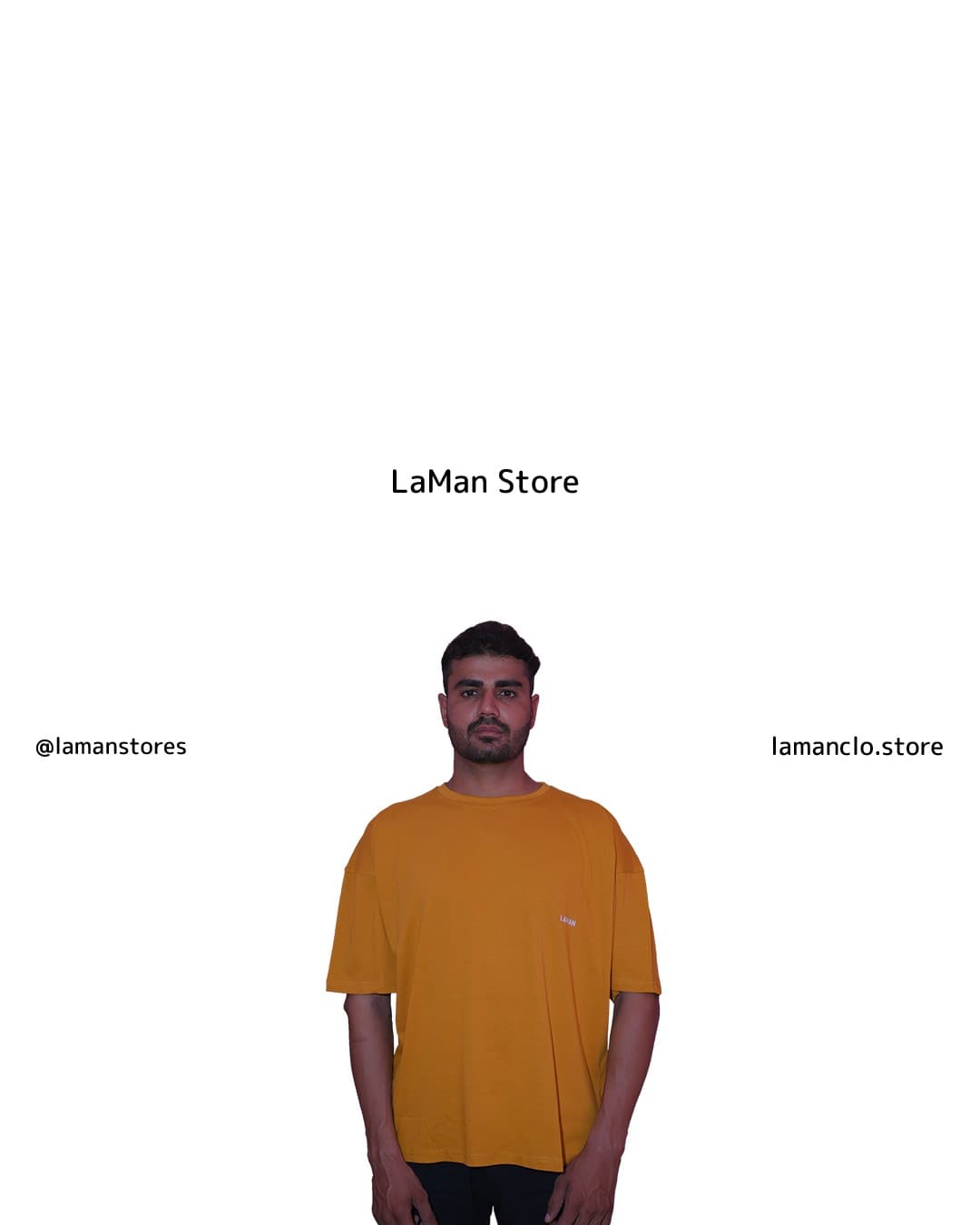 LAMAN 180 GSM 100% Cotton Oversized Unisex T-Shirt – Oversized, Loose Fit, Half Sleeve, Gold Color