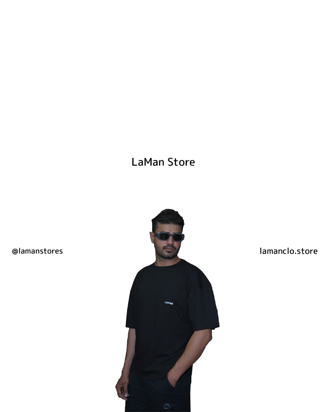 LAMAN 180 GSM 100% Cotton Oversized Unisex T-Shirt – Oversized, Loose Fit, Half Sleeve, Black Color