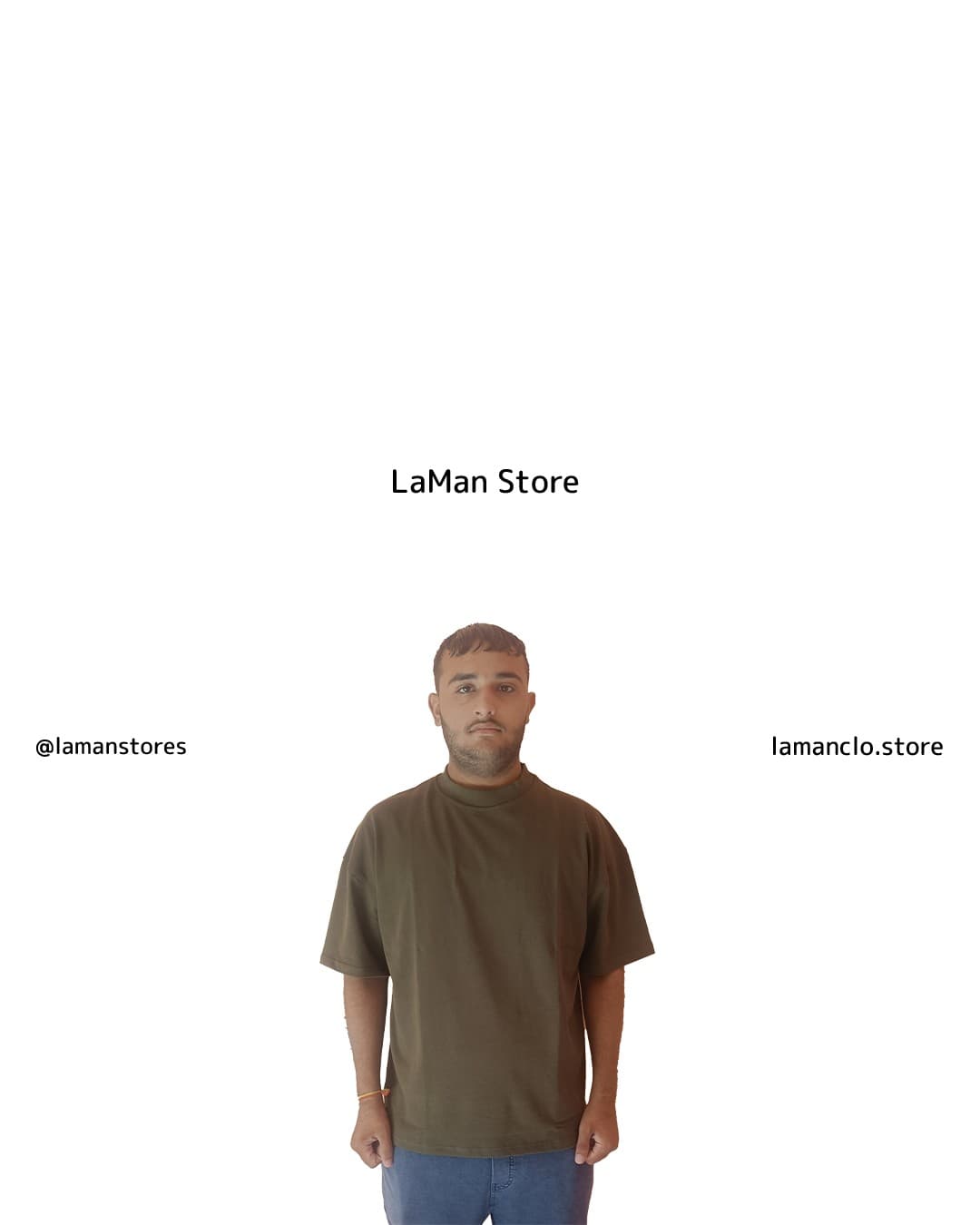 LAMAN 320 GSM 100% Cotton Oversized Unisex T-Shirt – Tailored  Fit, Half Sleeve, Olive Color